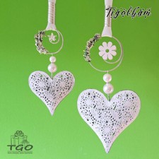 Fensterdeko Herz Metall weiß