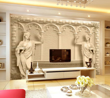 3D Fresko Statue 378 Tapete