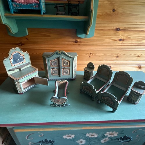 Vintage puppenmöbel holz set - puppenmöbel,