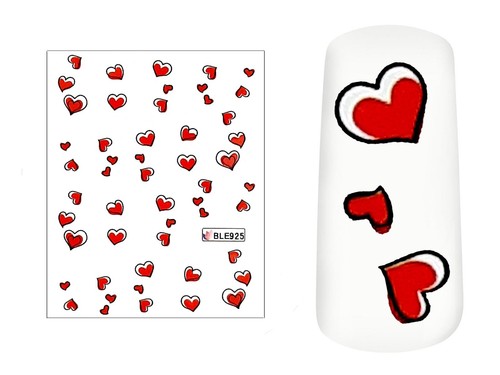 Nail art sticker herzen rot - art,