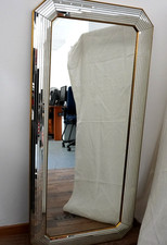 Wandspiegel, Spiegel-Chromrahmen, 117 x 58 cm, achteckig