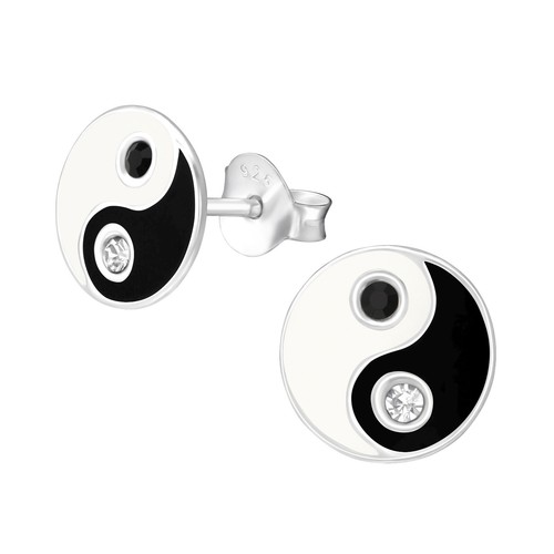 Yin yang ohrringe - silber,