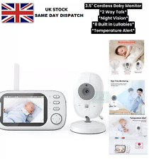 Babyphone Kamera Kabellos 3,5" Nachtsicht Überwachungskamera Videokamera 2 Wege Audio