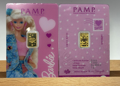 Pamp barbie goldbarren - goldbarren, 1g