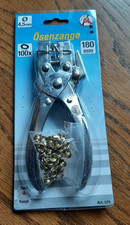 Ösenzange 180 mm - 4,5 mm Durchmesser - incl. ca. 55 Ösen - topp Zustand