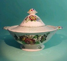 K20) Masons Paynsley Patt Keramik Vintage Grün Terrine Suppenschüssel 28cmx21cm