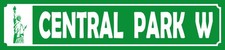 Holzschild 10x46 cm Central Park W Freiheitsstatue Deko Geschenk  Schild