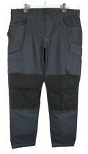 Blaklader Workwear Herrenjeans UK 42R Blau Zip Fly Taschen Flicken Auf Knie