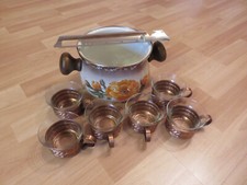 Feuerzangenbowle Topf Set 6 Tassen Zuckerzange 70er Jahre