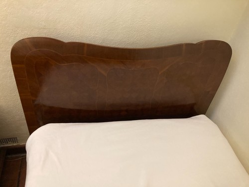 Biedermeier bett aus nussbaum - bett,