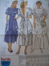 Burda 6707 Schnittmuster - Kleid, Brautkleid - Gr. 34 - 44