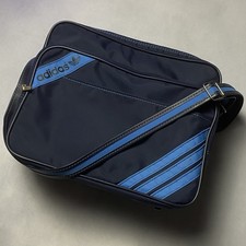 adidas Shoulder Bag 42401 Navy Blue Trefoil Logo West Germany 80s Vintage Tasche