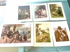 6 x Antike Kunstbeilagen aus