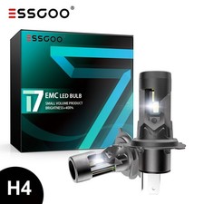 2X H4 LED Scheinwerfer Mit Zulassung Fern/Abblendlicht Halogen 6500K 30000LM Wei