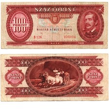 Banknote Ungarn 100 Forint  -interessante Seriennummer-  Geldschein aus 1992