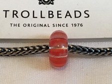 Orig. Trollbeads Glas „Kürbis“, Nr. 61326, Silber, ungetragen