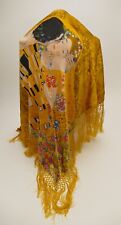 Ars Mundi Seide Fransen Stola Tuch Seidentuch silk scarf Gustav KLIMT der Kuss