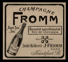 Alte Werbung Reklame 1902 Champagne J. Fromm Sekt-Kellerei  Frankfurt am Main