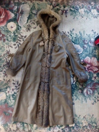 Mantel mit futter leder - mantel,