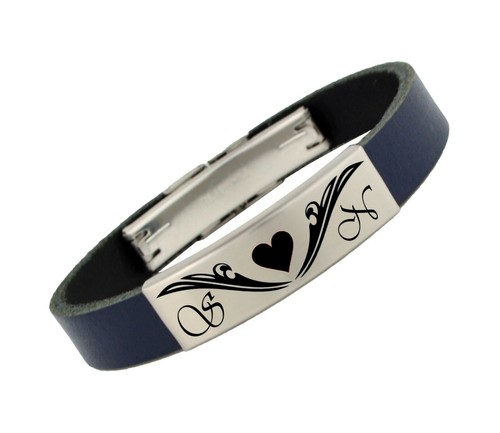 Herren leder armband mit - id,