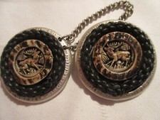 Zierknöpfe, 2 Stück m. Kette, Trachten, Hirschhorn-optik, Trachtenknöpfe, 4,5 cm