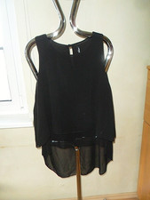 Vokuhila Blusen-Top Gr. L schwarz NEU