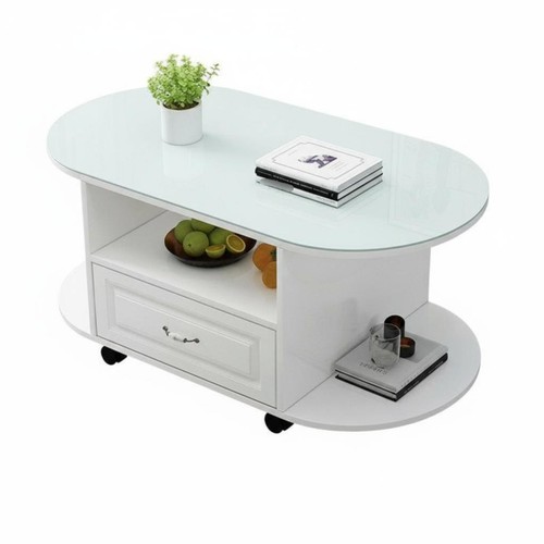 Couchtisch oval mit stauraum - couchtisch,