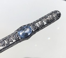 935 Silber Brosche Aquamarin