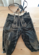 Trachten Lederhose Hirschleder sämisch gegerbt Gr. 48/50 L  Kniebundhose