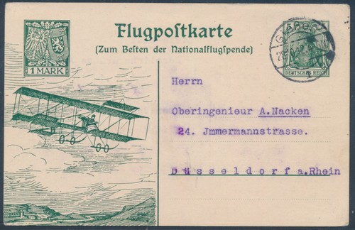 Flugpostkarte doppeldecker - flugpostkarte,