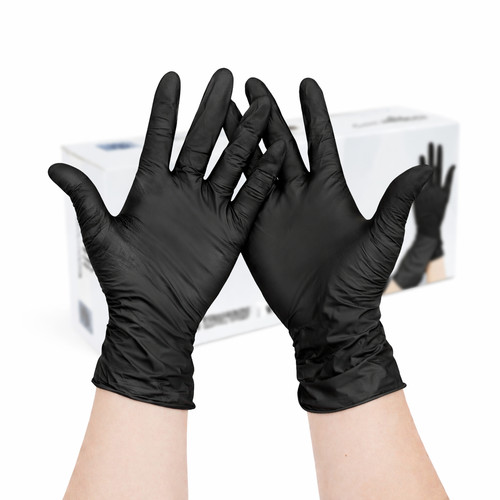 Nitrilhandschuhe schwarz - schwarz, –