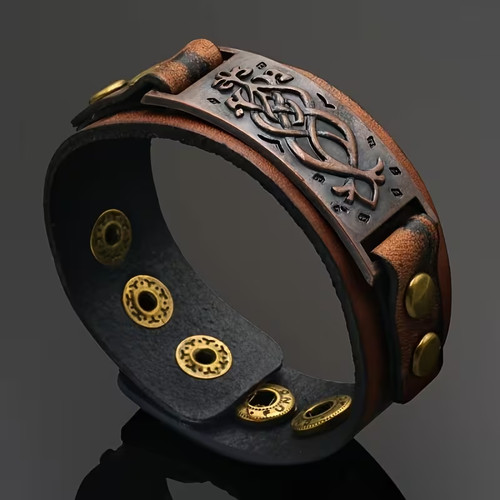 Herren armband leder vintage - leder,