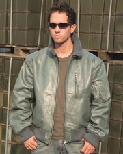Lederjacke flieger grau - flieger,