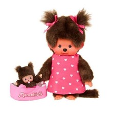 Monchhichi Mutter mit Baby Bebichhichi Sekiguchi Monchichi Plüschfigur 20 cm