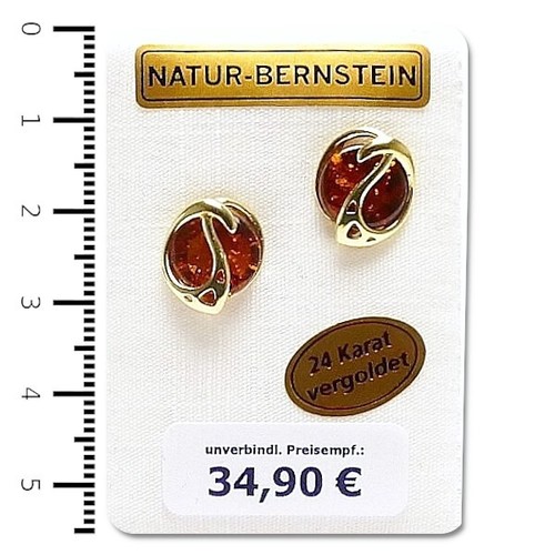 Natur bernstein ohrstecker - bernstein,