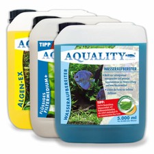 (3,87€/l) AQUALITY 3er Starter- & Pflege-Sparset 5000 Aquarium + GRATIS Produkt