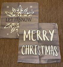 2er Set weihnachtliche Kissenbezüge/Sofakissenbezüge, weiß/grau
