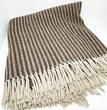 Wolldecke Decke Zopfmuster braun Bruckmühl Polyester Vintage Oldtimer Camping