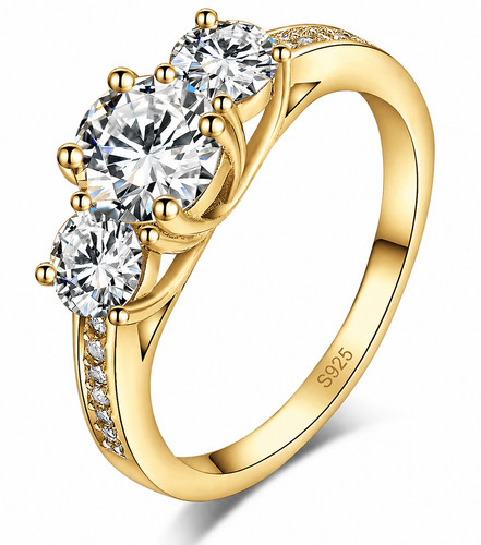 Trilogie ehering gold auf - 9,