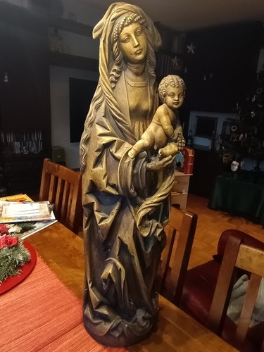 Große holzschnitzfigur - große,