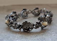 Antike SILBER  ARMBAND ° 835 / 1000 ° Grandelschmuck ° Jagdschmuck ° Zähne °