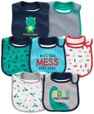 Simple Joys by Carter's Unisex Baby 7-Pack Teething Novelty Bibs, Blau, Einheits