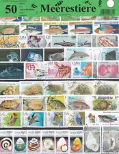 50Briefmarken Meerestiere,Fische,Wale,Muscheln,Schildkröten,Aquarium,Dolphin Wal