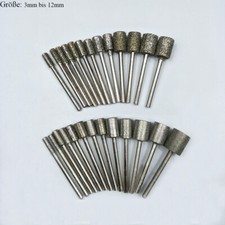 3mm - 12mm Diamant Schleifer Schleifstift Zylinder Fräser Grob Fein für Dremel