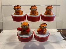 Garfield Bully 1981 Set 5 x Figur Comicfigur Stempel Boxer, Love mit Herz ..rot