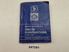 Betriebsanleitung Simson Kleinfahrzeuge 1968 IFA DDR #247291