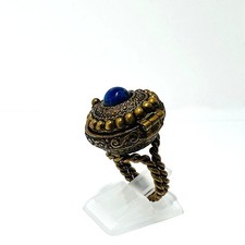 Vintage Giftring Messing Lapis