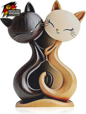 Katzen Deko Holzfigur modern