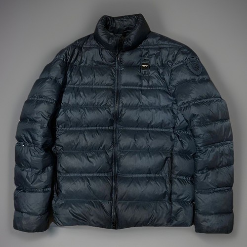Blauer vintage pufferjacke - blauer,