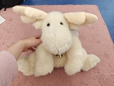 TCM XL Elch mit Blauer Schleife Weiß Kuscheltier 40cm Kuscheltier